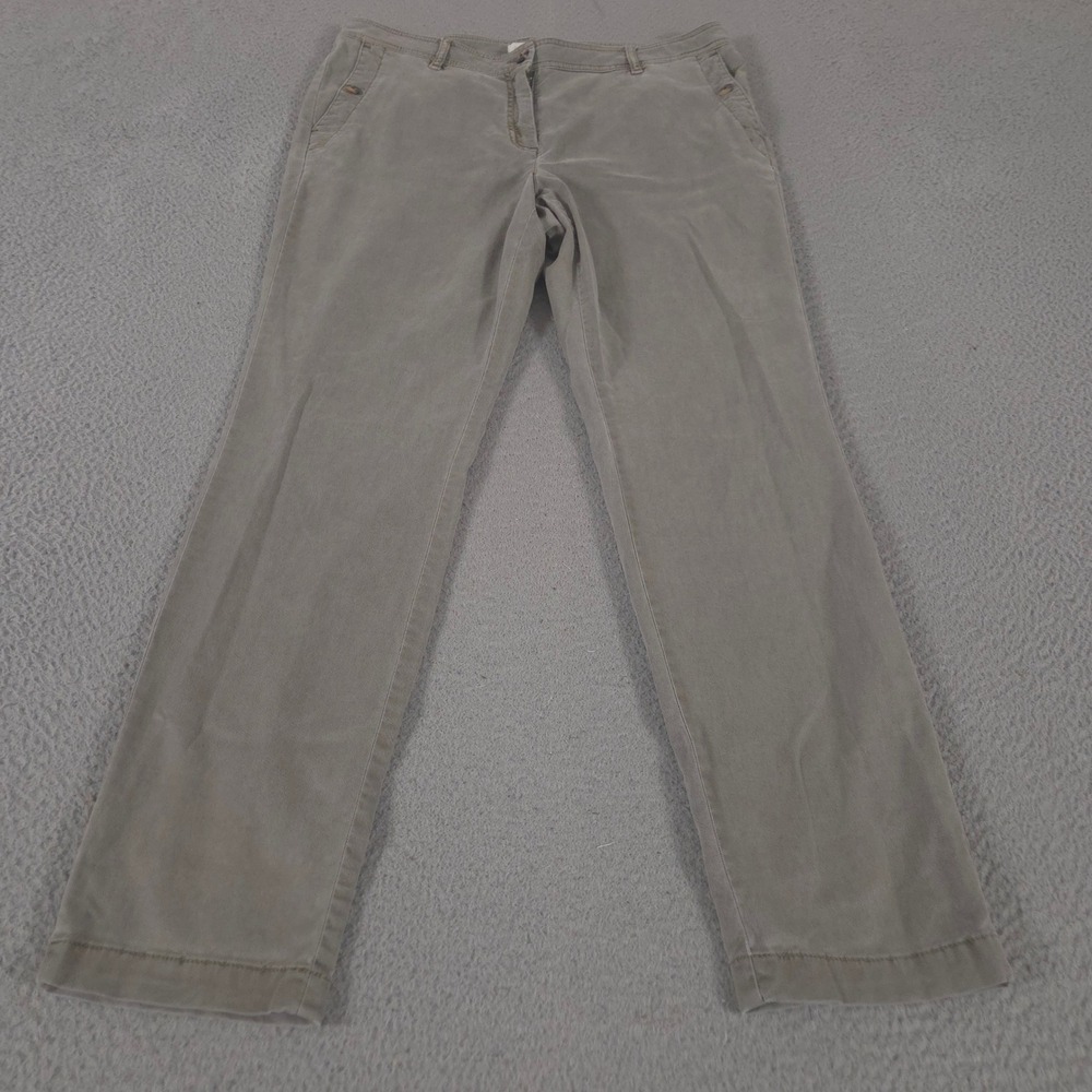 J.Jill Pants Womens 12 Olive Green Straight Leg Cotton Tencel Chinos Pockets